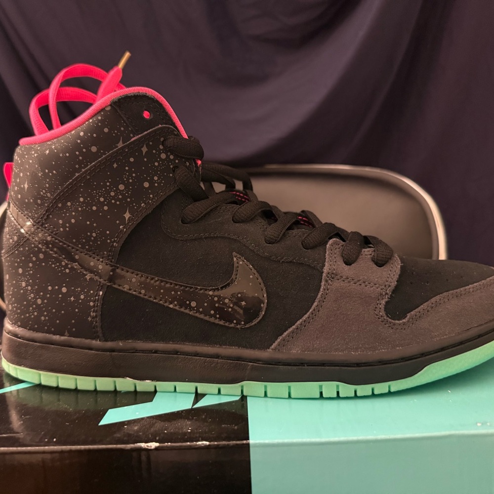 Nike Black and Pink High-Top Sneakers